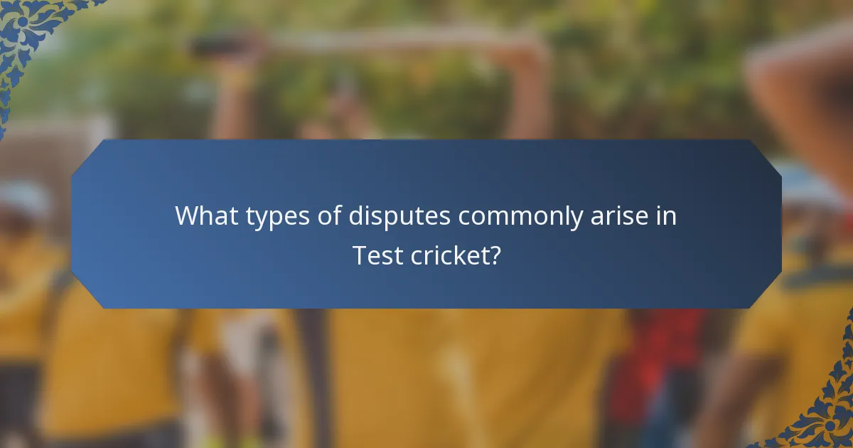 What types of disputes commonly arise in Test cricket?